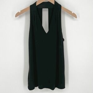 White House Black Market Black Halter V-Neck Sleeveless Top Size Small Black